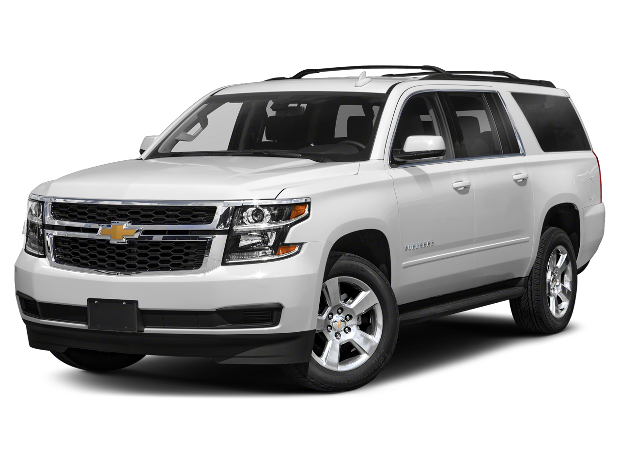 2019 Chevrolet Suburban LT in Summit White — front three-quarter view