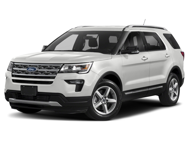 2018 Ford Explorer Base in Oxford White — front three-quarter view