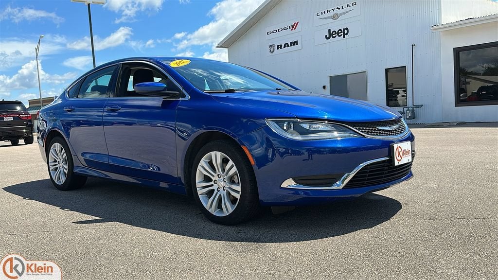 2015 Chrysler 200 Limited in Blue — front three-quarter view