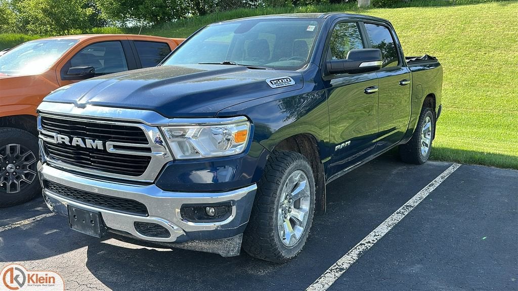2020 RAM 1500 Big Horn in Blue — front three-quarter view