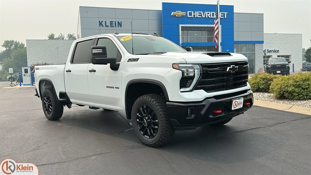 2026 Chevrolet Silverado 3500 HD LT in Summit White — front three-quarter view