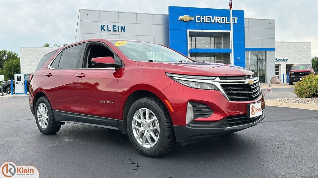 2022 Chevrolet Equinox LT in Cherry Red Tintcoat — front three-quarter view