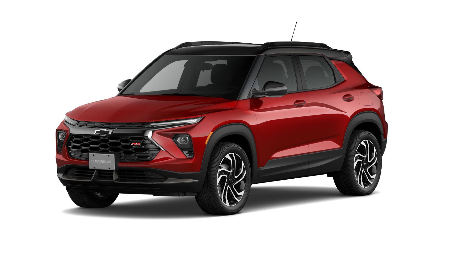 2026 Chevrolet Trailblazer RS in Apex Red — front three-quarter view