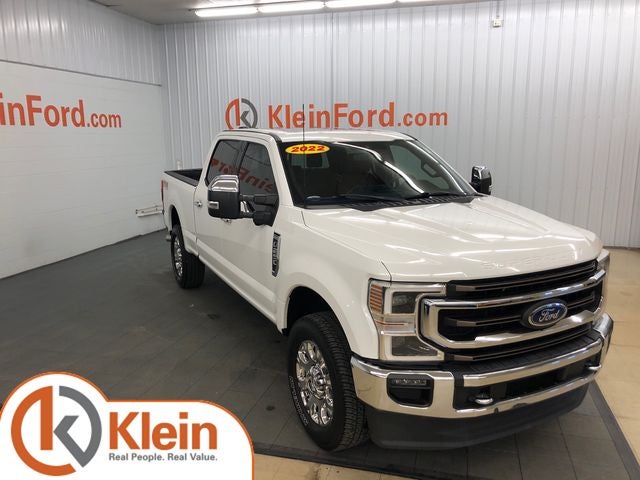 2022 Ford F-250SD King Ranch ULTIMATE PACKAGE in Star White Metallic Tri-Coat — front three-quarter view