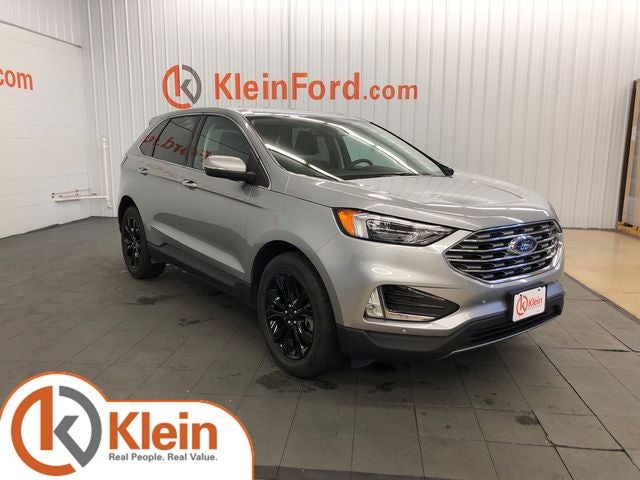 2024 Ford Edge Titanium in Iconic Silver Metallic — front three-quarter view